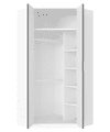 Santino White Mirrored 2-Door Corner Wardrobe: Elegant Space-Saving Bedroom Storage Solution - UK Luxury Furniture